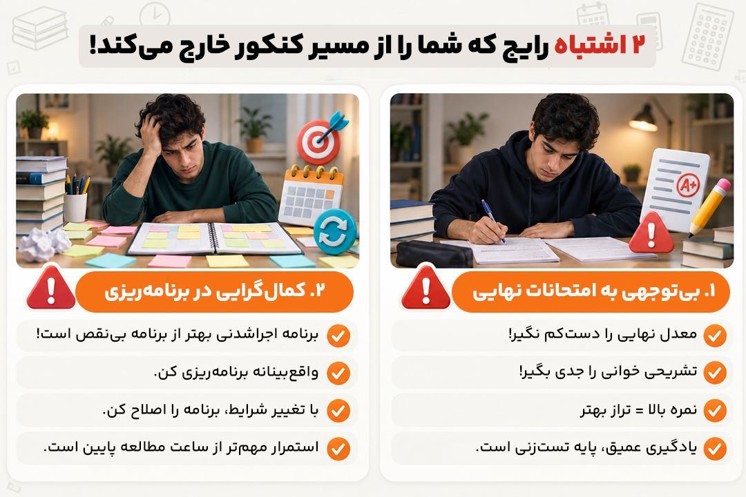 اشتباهات ناگوار دانش آموزان در مسیر کنکور