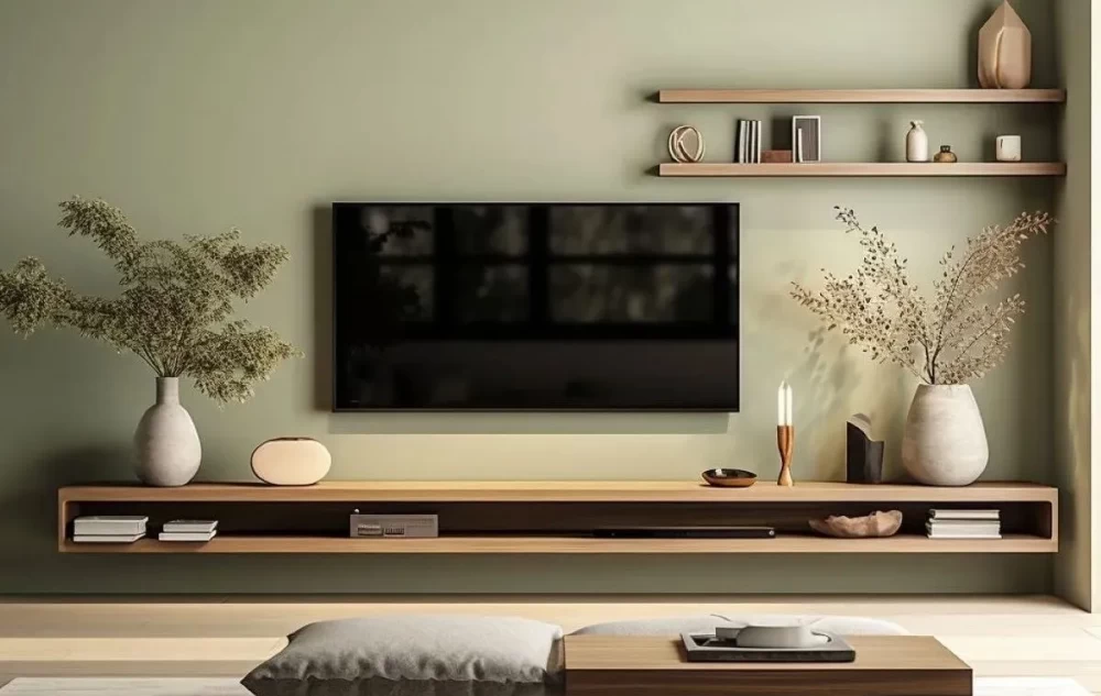 کاغذ دیواری پشت تلویزیون