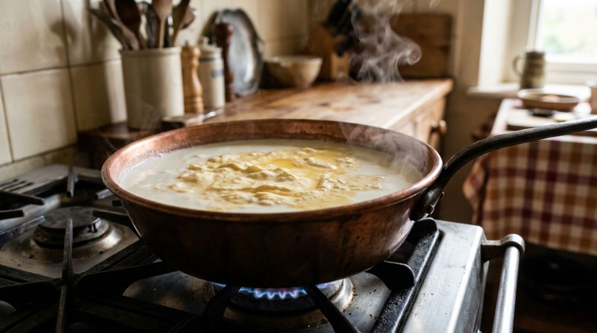 طرز تهیه سرشیر خانگی غلیظ و کشدار به روش محلی