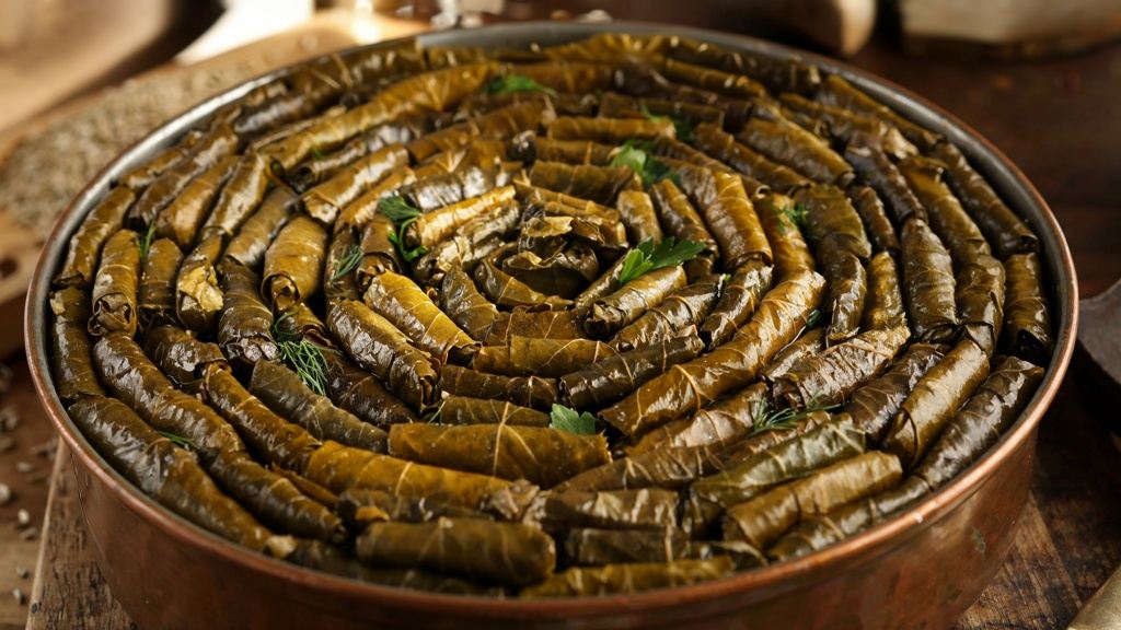 طرز تهیه دلمه برگ مو مجلسی با روش صحیح پیچیدن بدون باز شدن