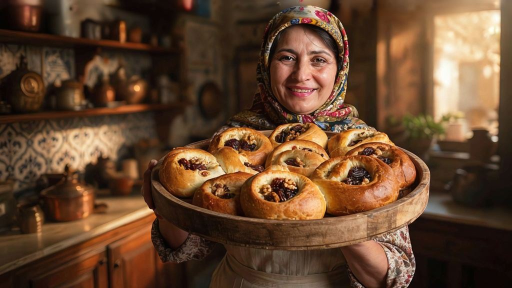 طرز تهیه نان خرمایی خانگی با گردو و هل مخصوص صبحانه و عصرانه