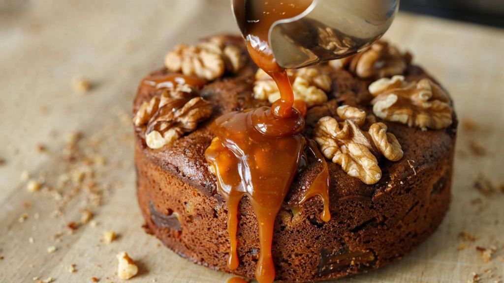 طرز تهیه کیک خرمایی کاراملی با بافت فوق العاده نرم و خیس