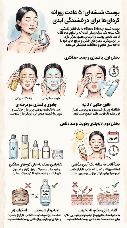 آیین مراقبت از پوست: ۵ عادت روزانه برای دستیابی به پوست شیشه ای به سبک کره ای