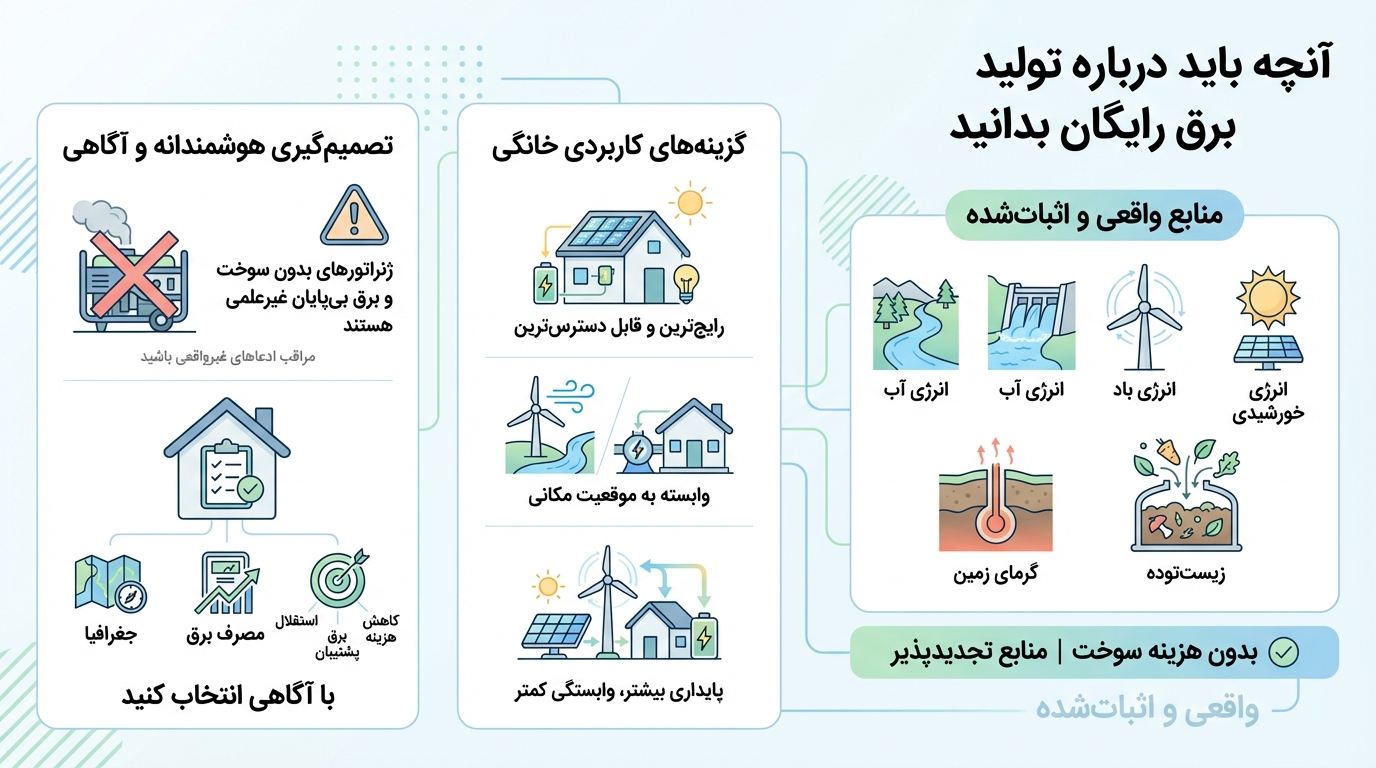 تولید برق رایگان از انرژی های طبیعت