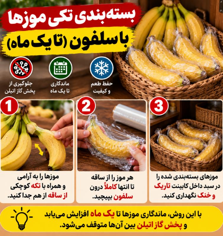 بهترین روش نگهداری از موز با شمع! تا ۶ ماه موز سیاه نمیشود