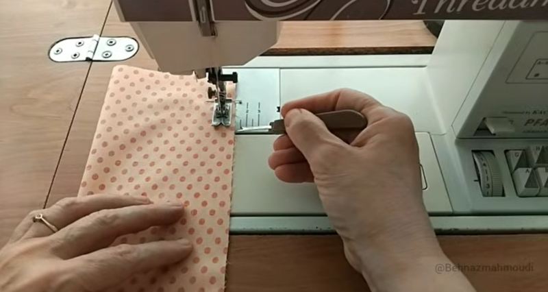 آموزش دوخت دمکنی رینگی با یک تکه پارچه بدون نیاز به الگو