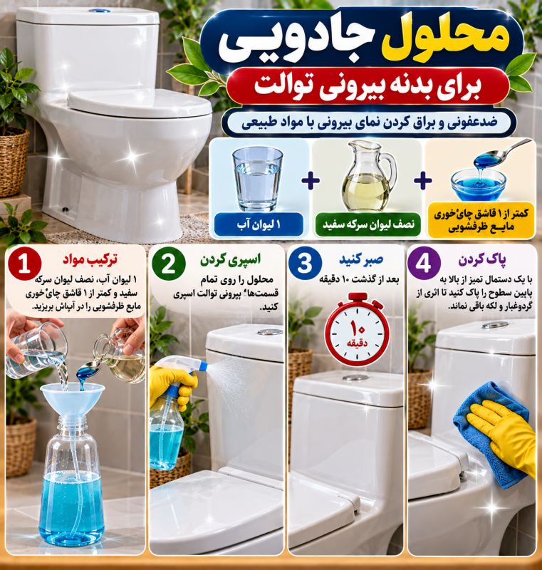 نحوه از بین بردن جرم و رسوبات آهکی ادرار از روی کاسه توالت
