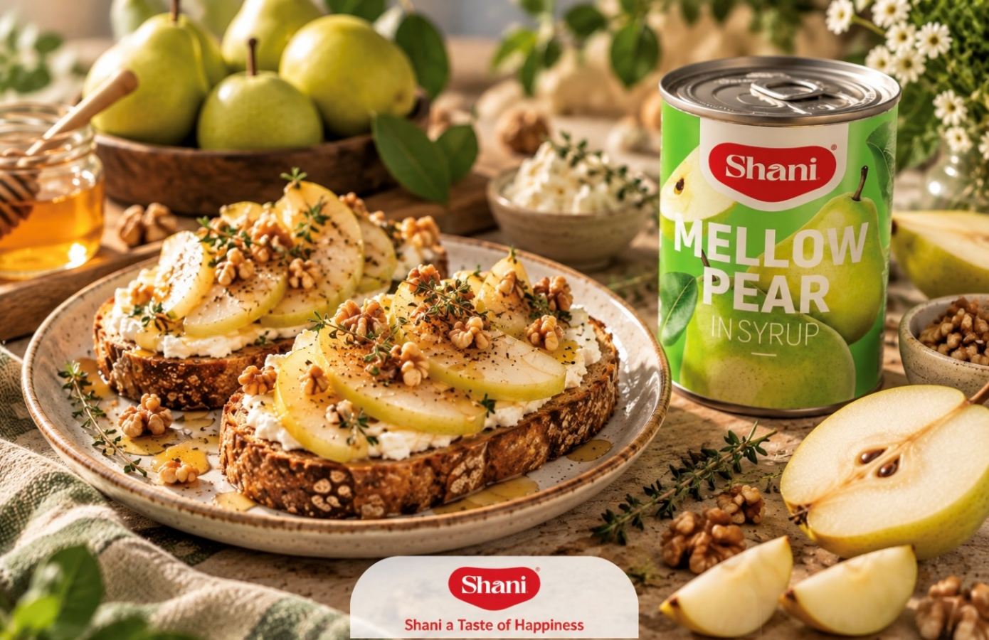طرز تهیه میان وعده با کمپوت گلابی شانی