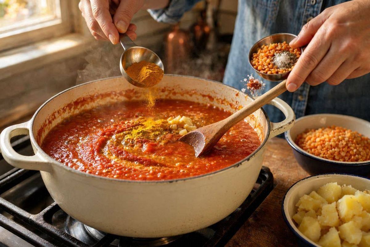 آموزش تهیه خوراک دال عدس جنوبی؛ یک غذای سالم، سریع و خوش طعم