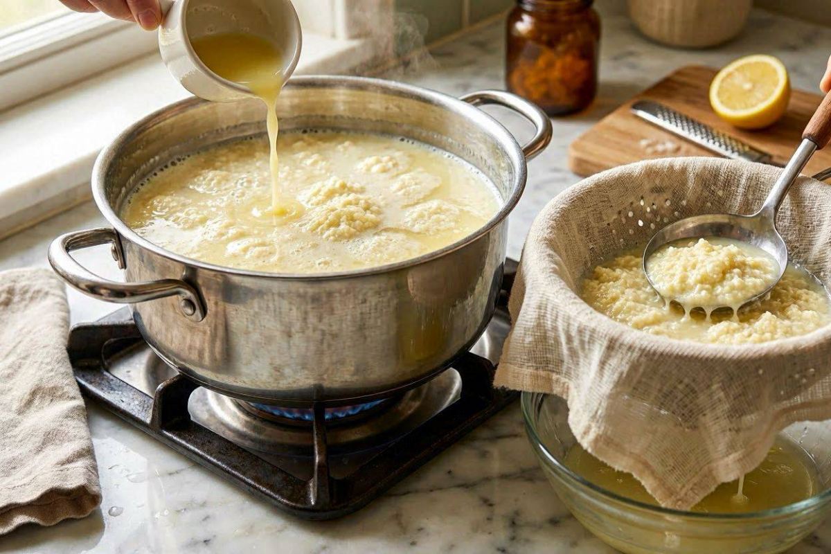 طرز تهیه پنیر خانگی با ۲ ماده (در کمترین زمان، پنیری تازه و بدون مواد نگهدارنده)