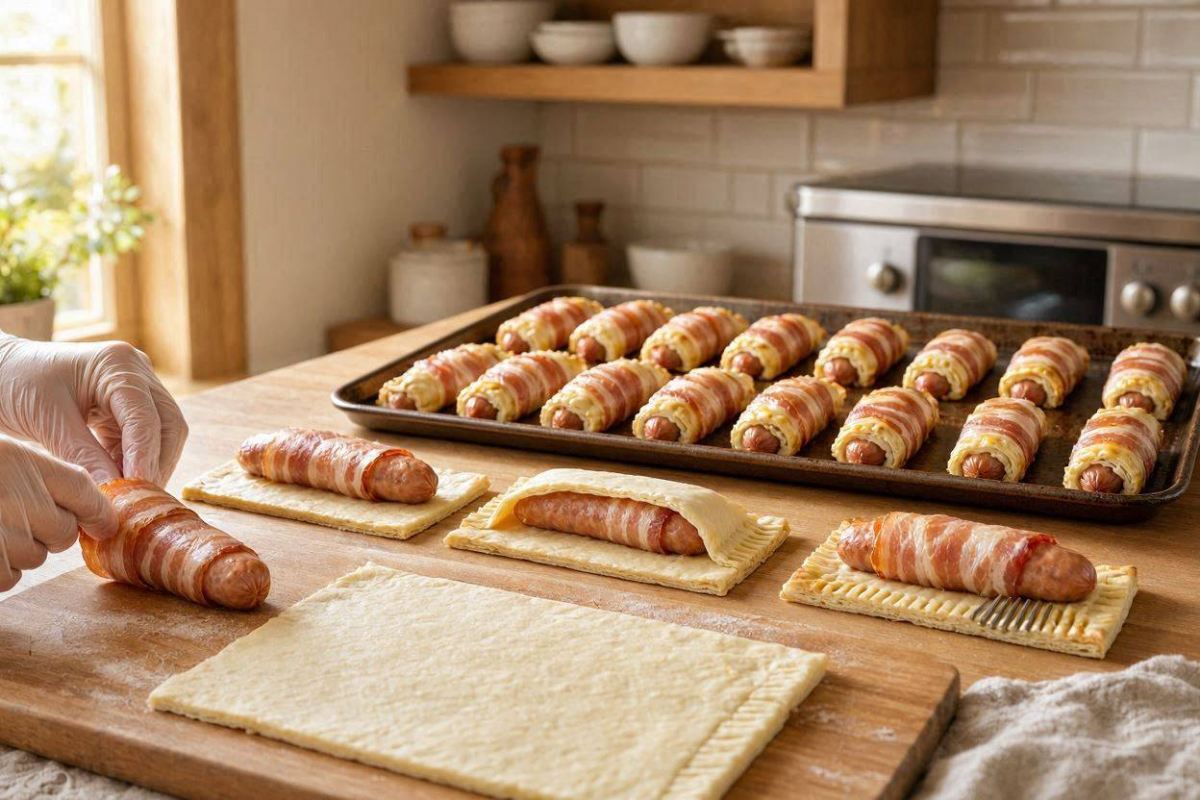 طرز تهیه شیرینی پف دار با سوسیس ؛ یک پیش غذای مجلسی و خوش طعم