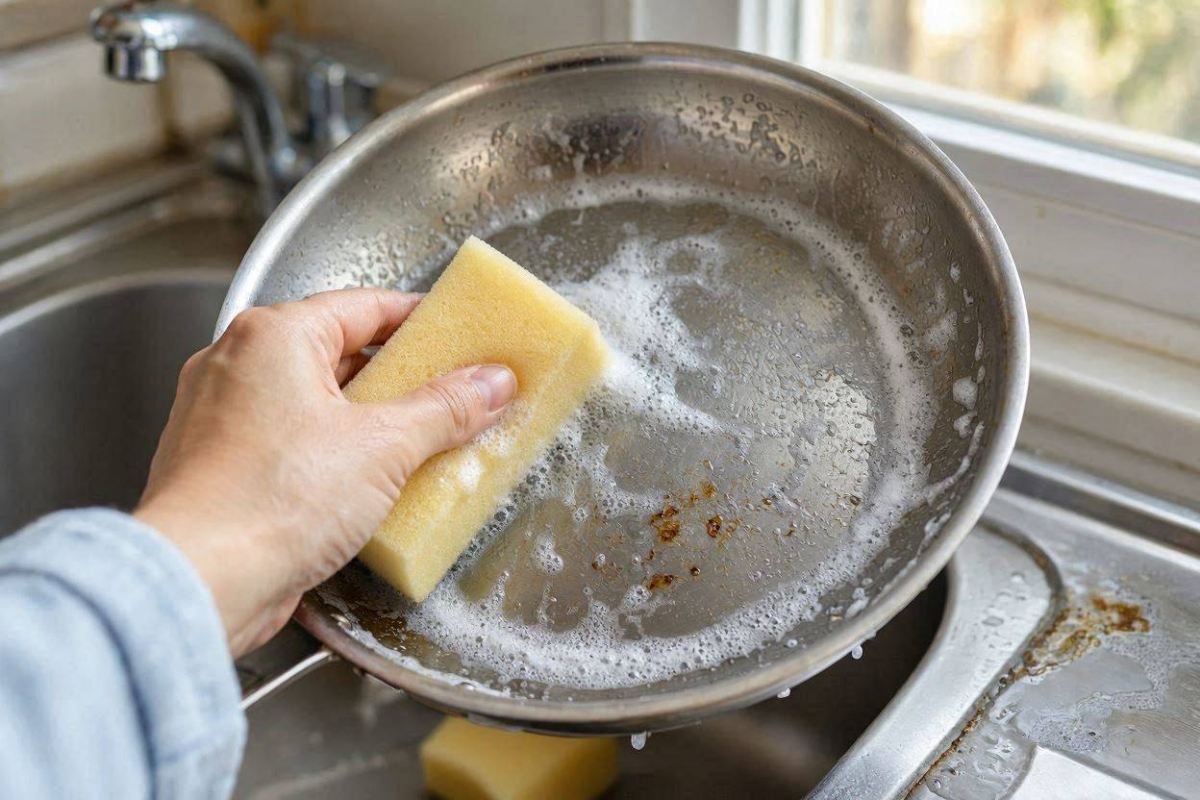 روشی جادویی برای برق انداختن ماهیتابه ها با مواد ساده