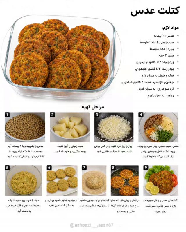 دستور پخت ۵ مدل کتلت بدون گوشت / سالم و اقتصادی با طعم های متفاوت