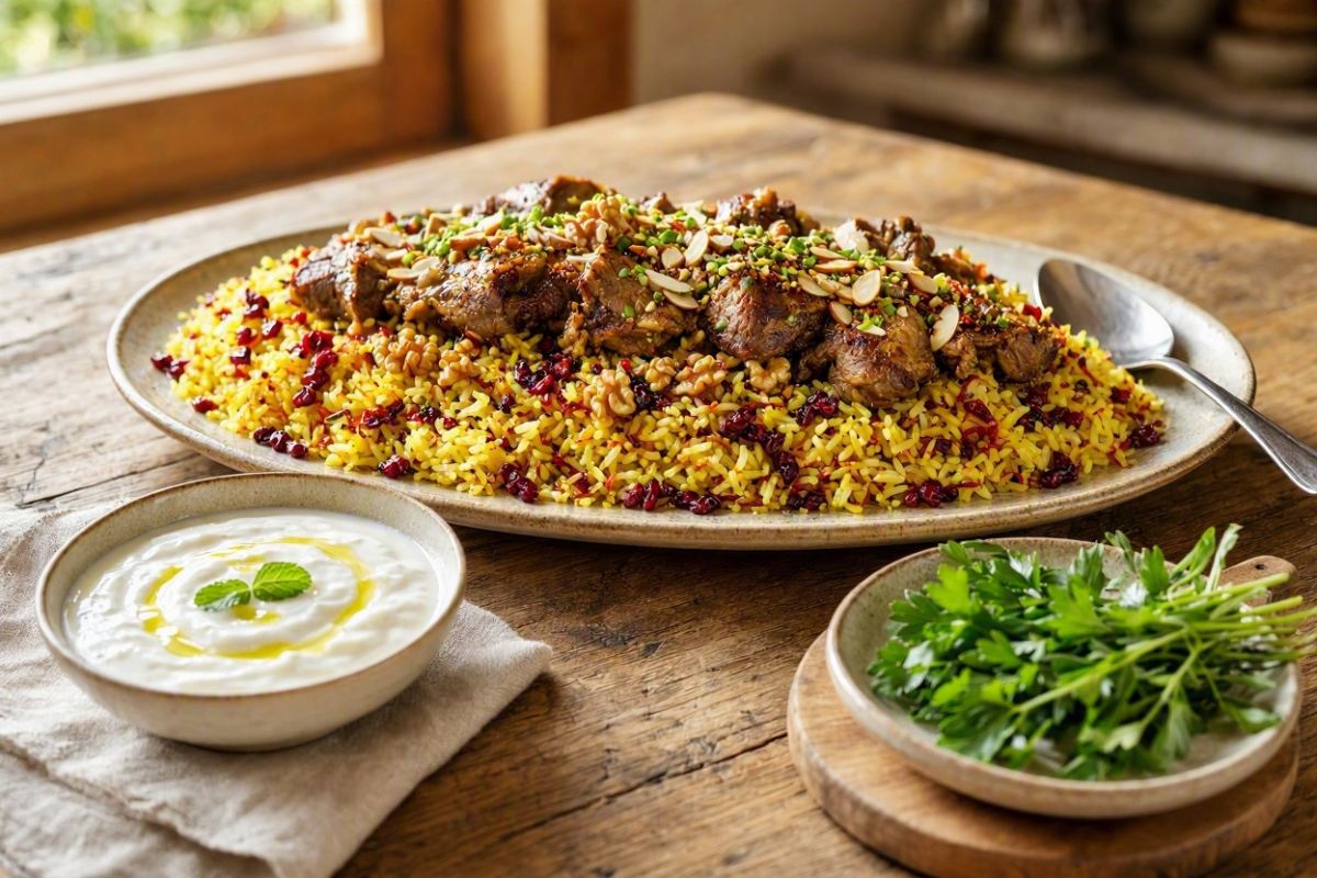 گردو پلو؛ غذای مجلسی و اصیل چهارمحال و بختیاری