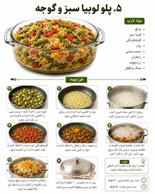 طرز تهیه ۶ مدل پلوی خوشمزه، رنگارنگ و بدون گوشت