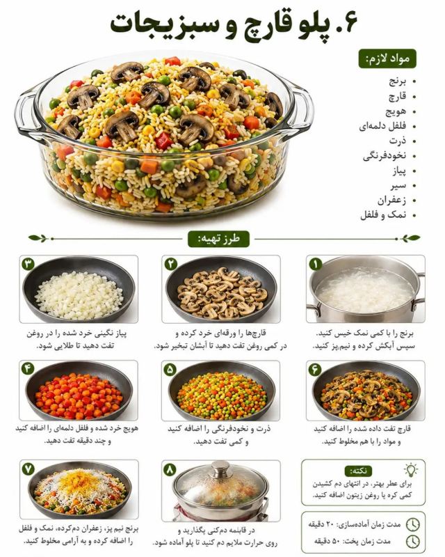 طرز تهیه ۶ مدل پلوی خوشمزه، رنگارنگ و بدون گوشت