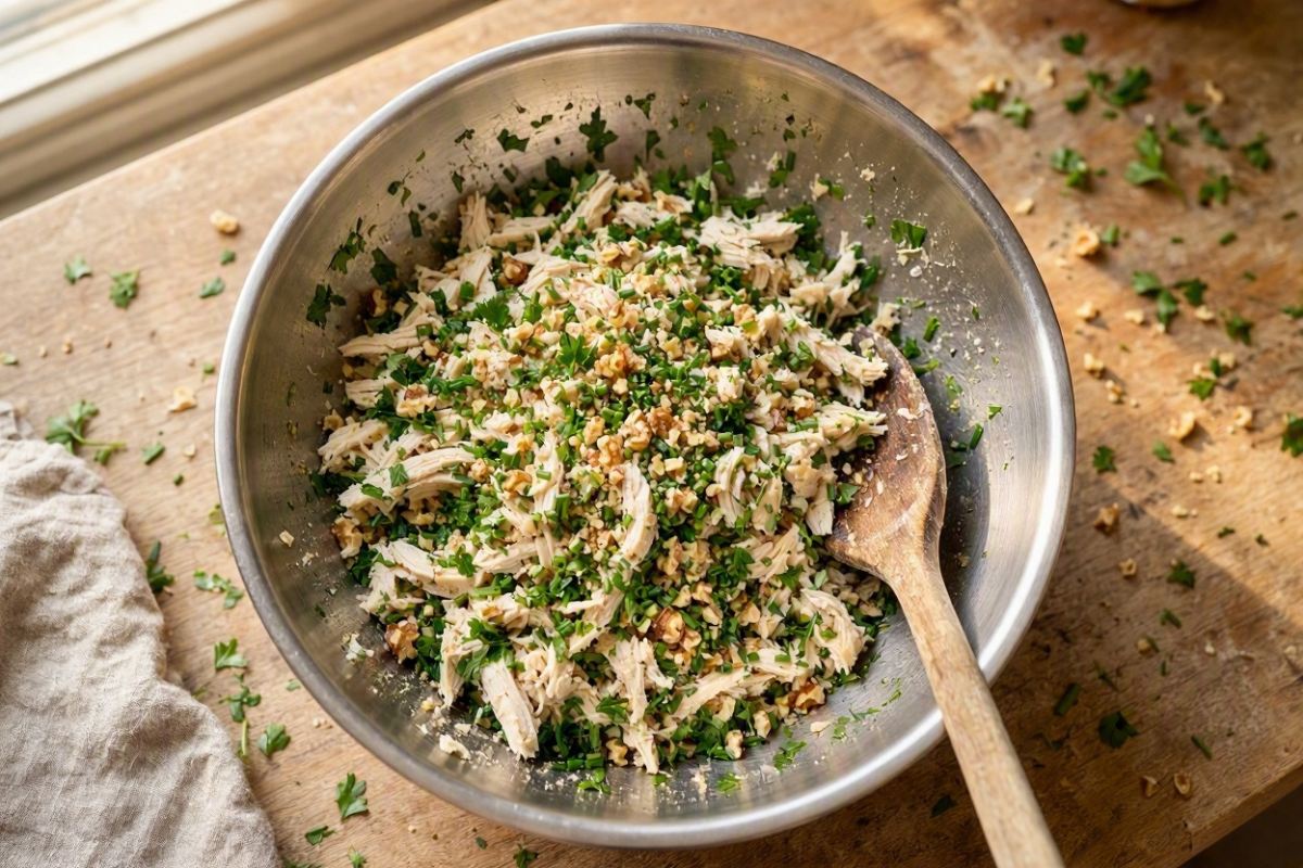 طرز تهیه سالاد مرغ و گردوی ارمنی؛ یه سالاد پرخاصیت و خوشمزه برای مهمونی ها