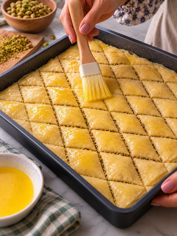 طرز تهیه باقلوا غازی؛ راز باقلوا اصیل ترکیه با خمیر فیلو