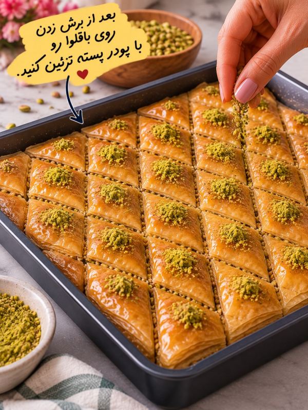 طرز تهیه باقلوا غازی؛ راز باقلوا اصیل ترکیه با خمیر فیلو