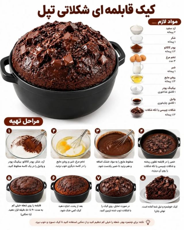 طرز تهیه ۵ مدل کیک پف دار قابلمه ای: فوری ، آسان و خوشمزه