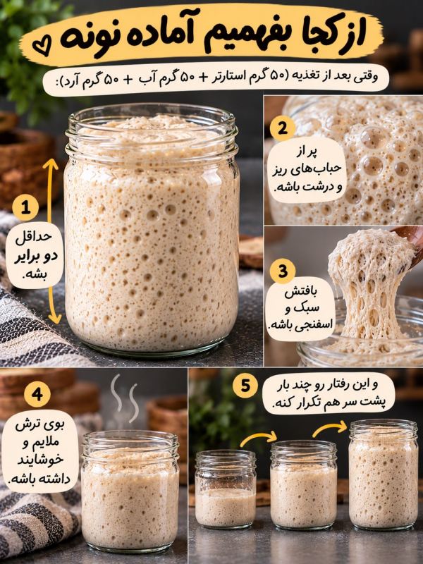 طرز تهیه خمیر ترش خانگی فقط با آرد و آب؛ برای پخت انواع نان