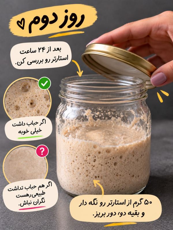 طرز تهیه خمیر ترش خانگی فقط با آرد و آب؛ برای پخت انواع نان