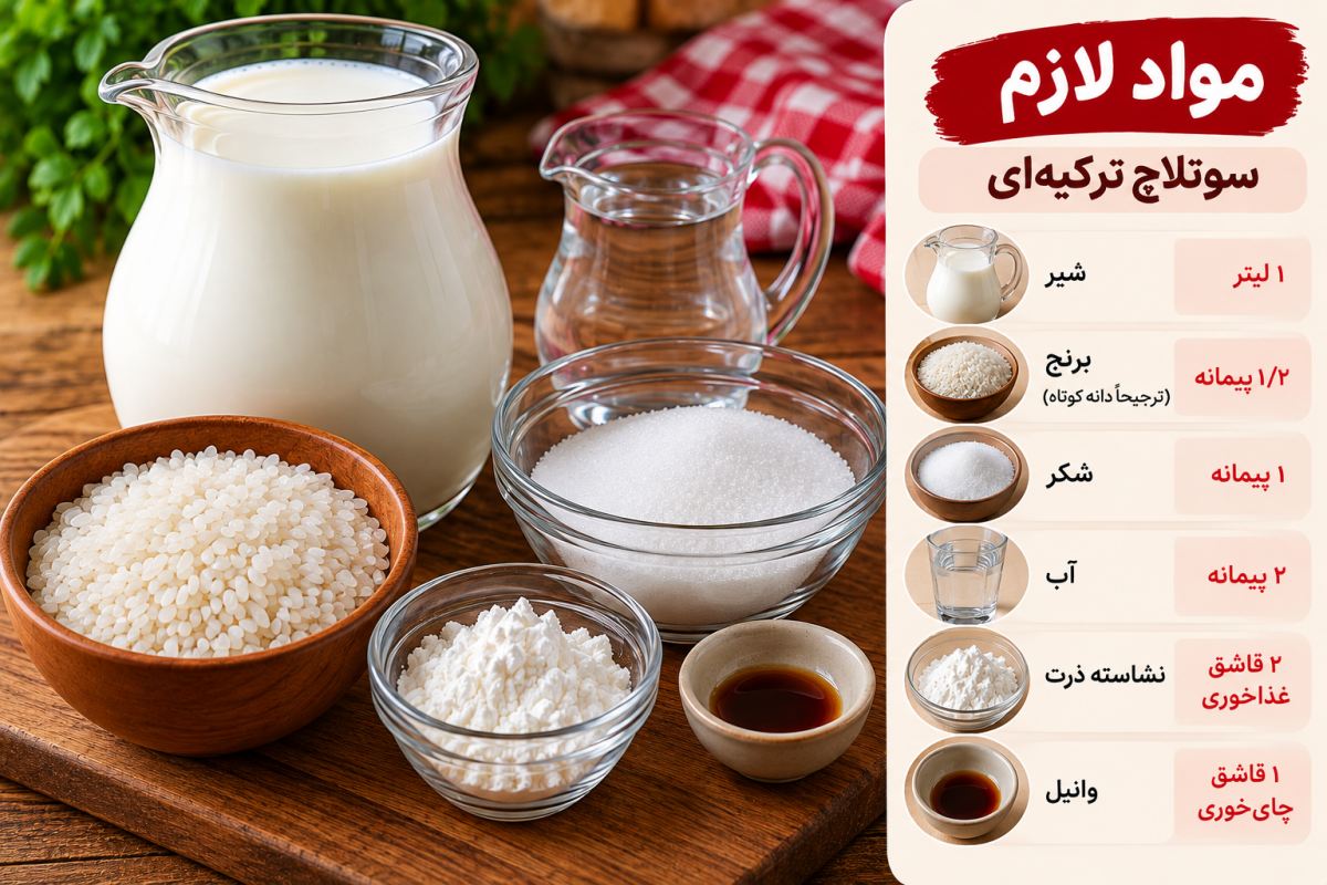 طرز تهیه سوتلاچ ترکیه ای یک دسر خوشمزه و لطیف با برنج