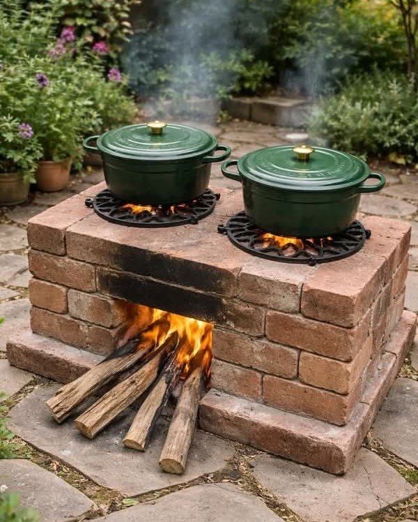 ایده ای جذاب برای ساخت منقل باغی با بلوک سیمانی؛ ساده و کم هزینه