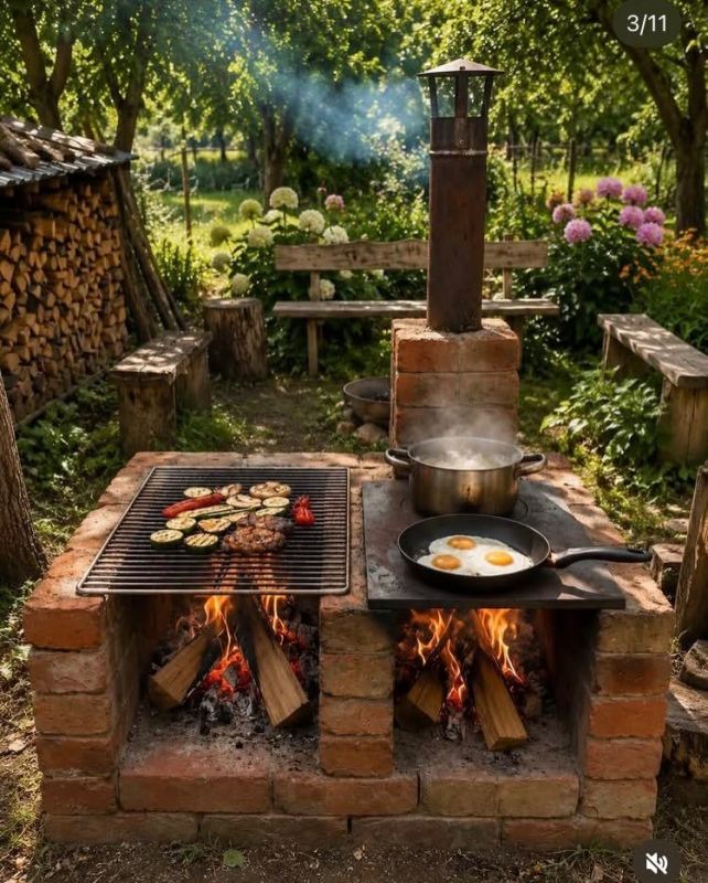 ایده ای جذاب برای ساخت منقل باغی با بلوک سیمانی؛ ساده و کم هزینه