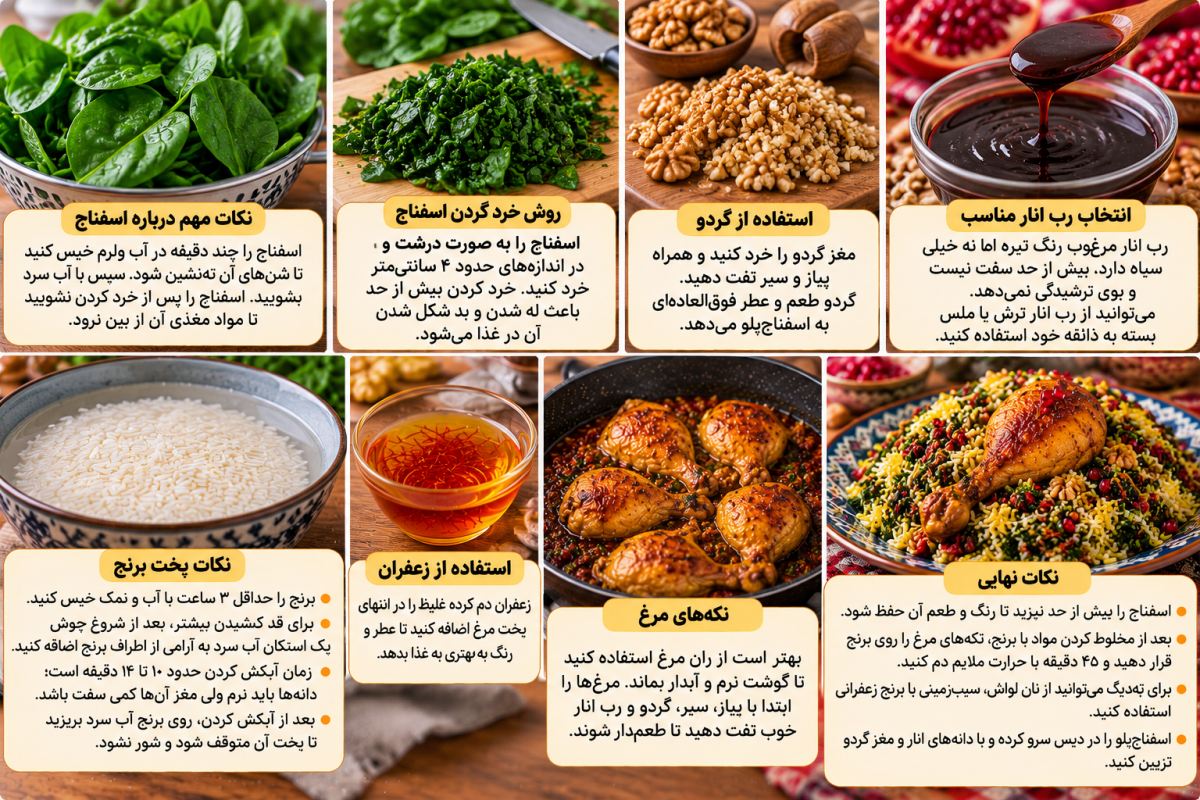 طرز تهیه اسفناج پلو با مرغ؛ یک غذای ایرانی خوش عطر با طعمی متفاوت