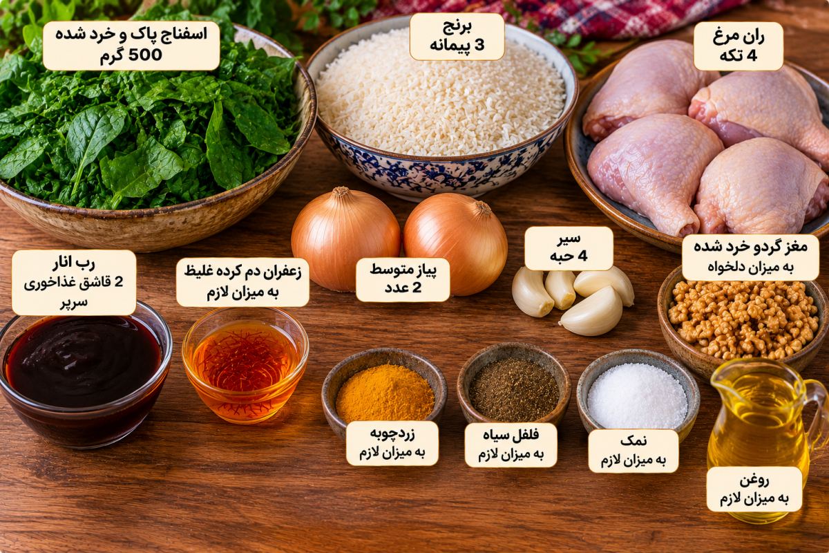 طرز تهیه اسفناج پلو با مرغ؛ یک غذای ایرانی خوش عطر با طعمی متفاوت
