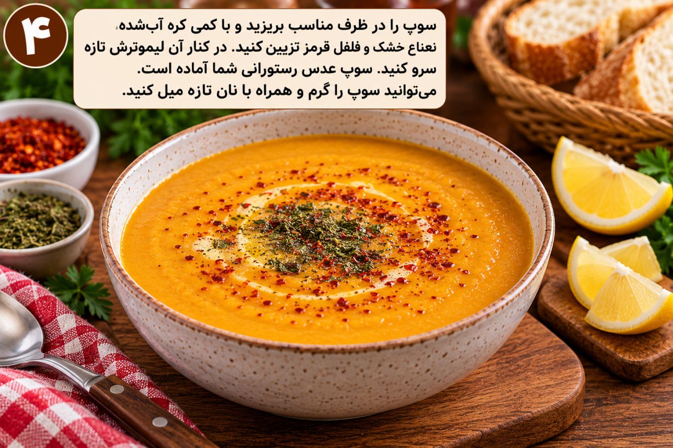 طرز تهیه سوپ عدس رستورانی ؛ ساده، اقتصادی و سیرکننده