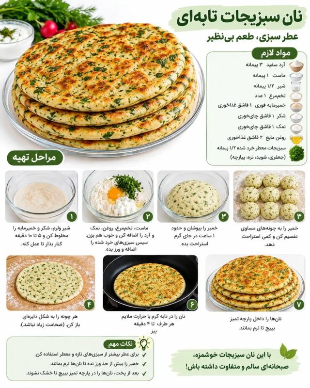 طرز تهیه ۵ مدل نان تابه ای نرم و پف دار؛ بدون فر و مناسب صبحانه و عصرانه