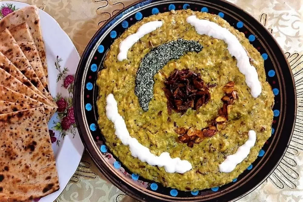 آش بلغور و بادمجان