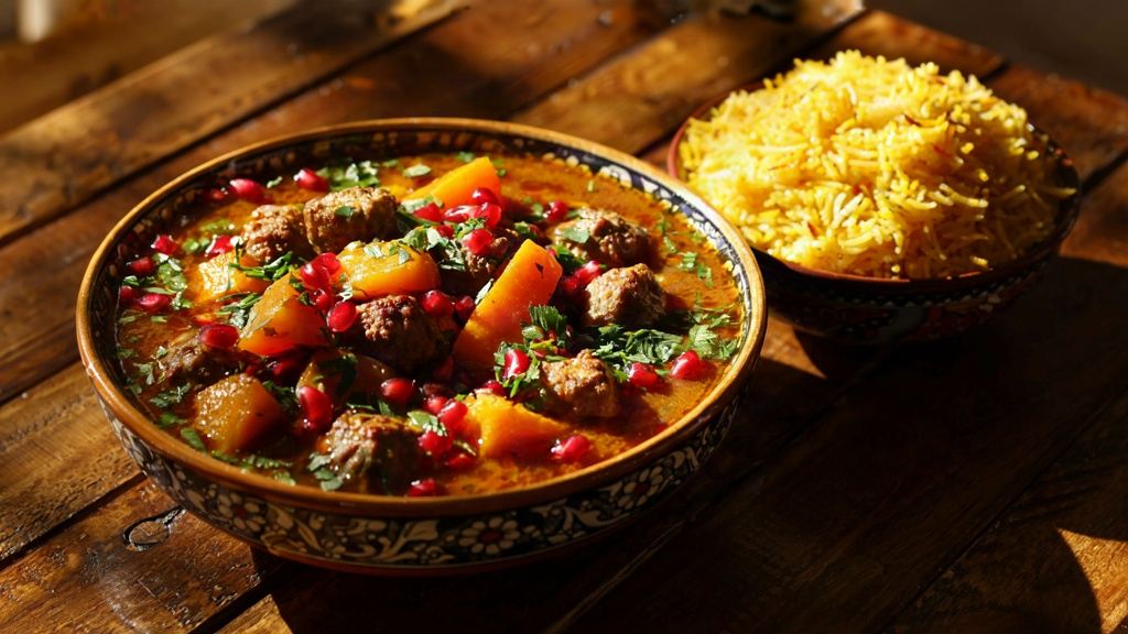 خورشت کدو حلوایی با گوشت