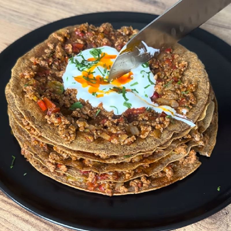 پنکیک عدس و گوشت