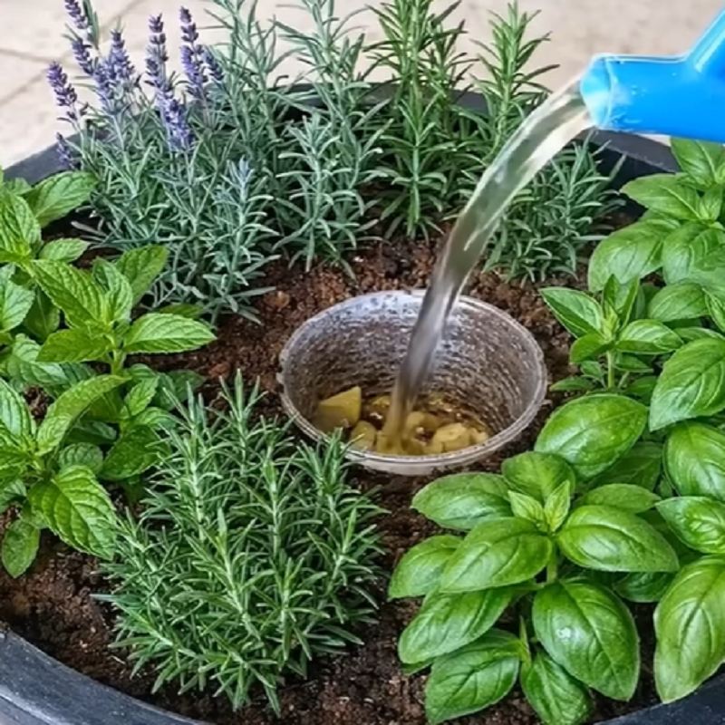 باغچه خانگی در گلدان با پوست موز