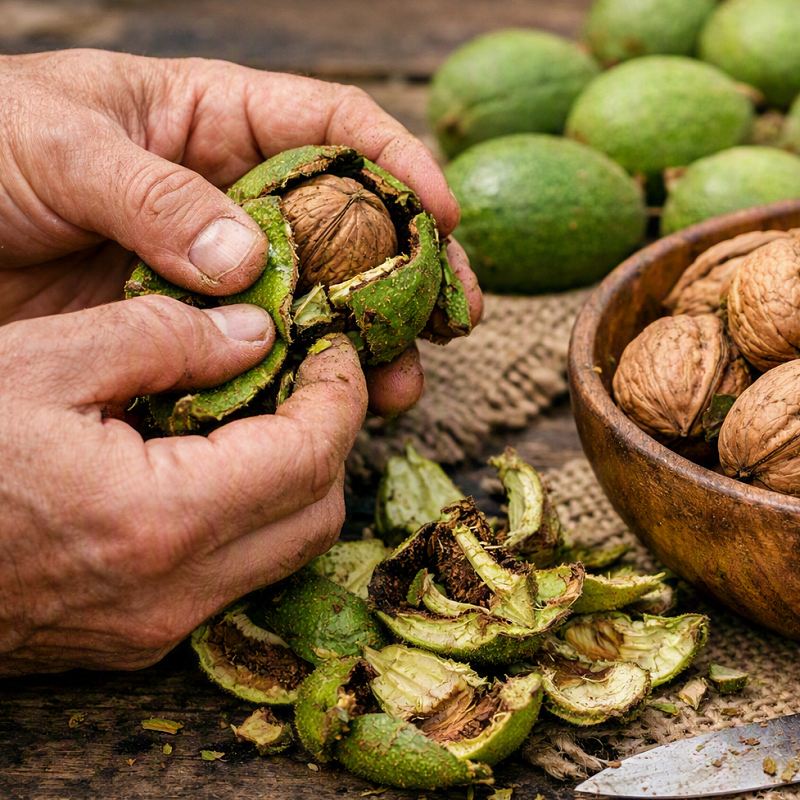 جدا کردن پوسته سبز گردو