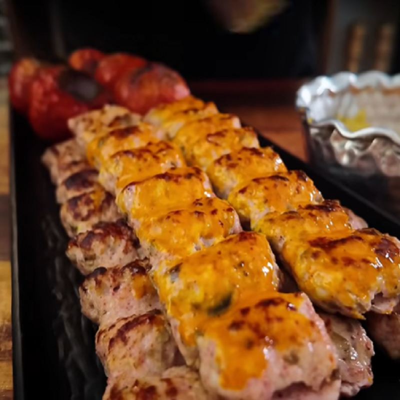 طرز تهیه کباب کوبیده مرغ با بادمجان کبابی