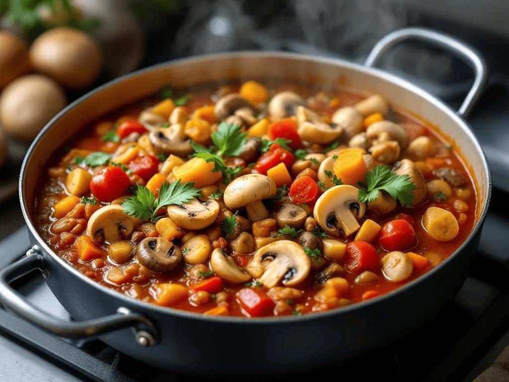 خورشت قارچ و گوجه