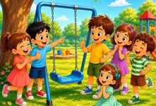 کشف راز تاب قلقلکی توسط کودکان در پارک