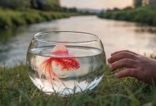 شعر زیبای ماهی سرخ کوچولو در تنگ بلور برای کودکان