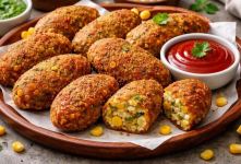 کوکوی سیب زمینی و ذرت؛ خوشمزه، طلایی و آماده در چند دقیقه!