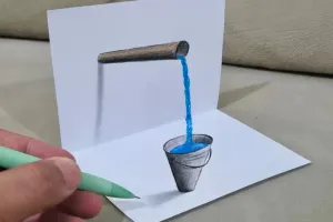 آموزش نقاشی سه بعدی روی کاغذ برای مبتدیان گام به گام