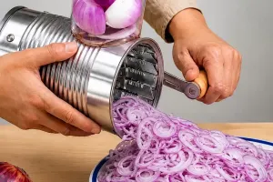 ساخت برش دهنده پیاز با قوطی حلبی ایده ای خلاقانه از نجار 60 ساله