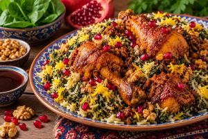 طرز تهیه اسفناج پلو با مرغ؛ یک غذای ایرانی خوش عطر با طعمی متفاوت
