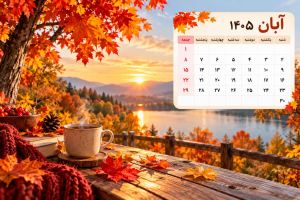 تقویم آبان ۱۴۰۵: مناسبت ها، تعطیلات رسمی و روزهای قمر در عقرب