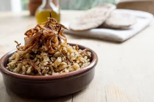 طرز تهیه عدس پلو با سویا (غذای سالم و گیاهی)
