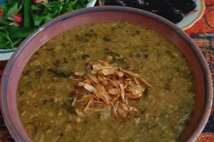 طرز تهیه آش برنج با گوشت قلقلی خوشمزه و مقوی