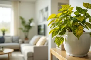 گیاه پوتوس طلایی تصفیه کننده هوا و نماد زیبایی در خانه